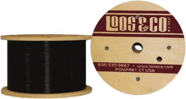 Loos & Co. - 1/16" x 3/64" Diam, Steel Wire Rope - 270 Lb Breaking Strength, 7 x 7, Vinyl Coating - All Tool & Supply