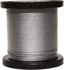 Loos & Co. - 3/16" x 1/8" Diam, Galvanized Steel Wire Rope - 2,000 Lb Breaking Strength, 7 x 19, Vinyl Coating - All Tool & Supply