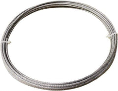 Loos & Co. - 3/16" x 1/8" Diam, Galvanized Steel Wire Rope - 2,000 Lb Breaking Strength, 7 x 19, Vinyl Coating - All Tool & Supply