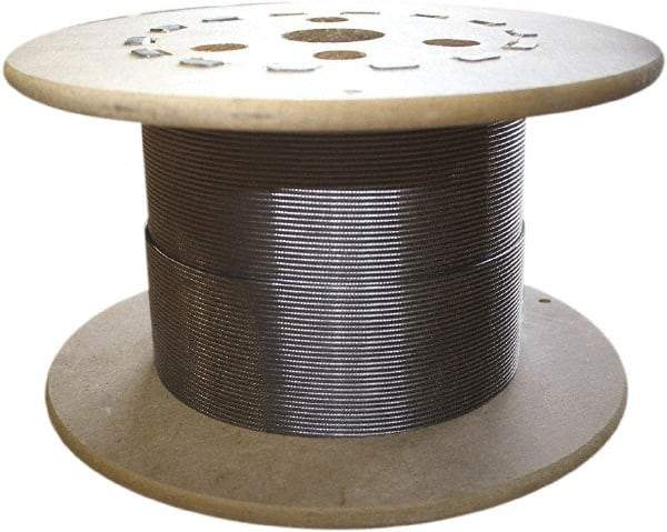 Loos & Co. - 1/4" x 1/4" Diam, Stainless Steel Wire Rope - 4,900 Lb Breaking Strength, 7 x 19 - All Tool & Supply