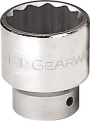 GearWrench - 1-3/8", 3/4" Drive, Standard Hand Socket - 12 Points, 2-9/32" OAL, Alloy Steel, Chrome Finish - All Tool & Supply