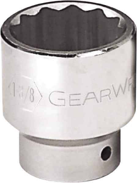 GearWrench - 1-1/2", 3/4" Drive, Standard Hand Socket - 12 Points, 2-1/2" OAL, Alloy Steel, Chrome Finish - All Tool & Supply