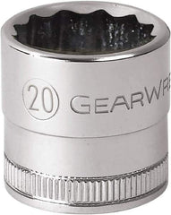 GearWrench - 1/2" Drive, Standard Hand Socket - 12 Points, 1-31/32" OAL, Alloy Steel, Chrome Finish - All Tool & Supply