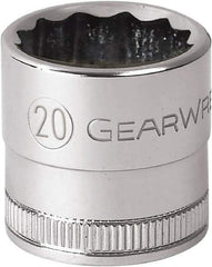 GearWrench - 1/2" Drive, Standard Hand Socket - 12 Points, 1-1/2" OAL, Alloy Steel, Chrome Finish - All Tool & Supply