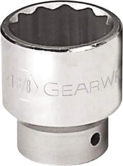 GearWrench - 2-1/4", 3/4" Drive, Standard Hand Socket - 12 Points, 3" OAL, Alloy Steel, Chrome Finish - All Tool & Supply