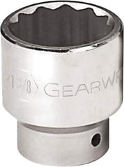 GearWrench - 2-1/8", 3/4" Drive, Standard Hand Socket - 12 Points, 2-7/8" OAL, Alloy Steel, Chrome Finish - All Tool & Supply