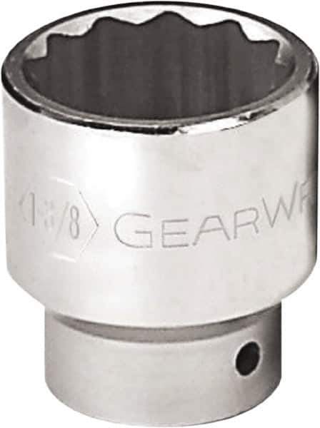 GearWrench - 2-3/16", 3/4" Drive, Standard Hand Socket - 12 Points, 3" OAL, Alloy Steel, Chrome Finish - All Tool & Supply