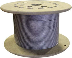 Loos & Co. - 3/16" x 1/8" Diam, Galvanized Steel Wire Rope - 2,000 Lb Breaking Strength, 7 x 19, Nylon Coating - All Tool & Supply