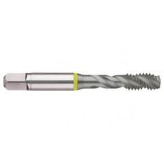 M18x2.5 6H 4-Flute Cobalt Yellow Ring Semi-Bottoming 40 degree Spiral Flute Tap-MolyGlide - All Tool & Supply