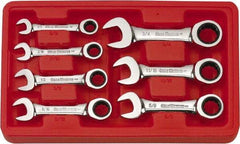 GearWrench - 7 Piece, 3/8" to 3/4", 12 Point Ratcheting Combination Wrench Set - Inch Measurement Standard, Chrome Finish, Comes in Plastic Tray - All Tool & Supply