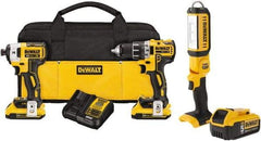 DeWALT - 20 Volt Cordless Tool Combination Kit - Includes Brushless Compact Drill/Driver & Impact Driver, Lithium-Ion Battery Included - All Tool & Supply