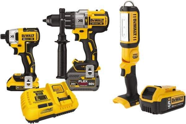 DeWALT - 20 Volt Cordless Tool Combination Kit - Includes Brushless Compact Hammer Drill & Impact Driver, Lithium-Ion Battery Included - All Tool & Supply