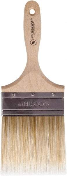 Wooster Brush - 4" Flat Polyester Wall Brush - 3-15/16" Bristle Length, 5-3/8" Wood Beavertail Handle - All Tool & Supply