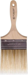 Wooster Brush - 4" Flat Polyester Wall Brush - 3-15/16" Bristle Length, 5-3/8" Wood Beavertail Handle - All Tool & Supply