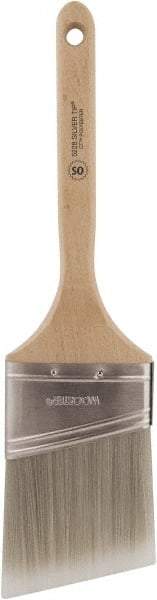 Wooster Brush - 3" Oval/Angle Polyester Angular Brush - 2-15/16" Bristle Length, 6-1/2" Wood Fluted Handle - All Tool & Supply