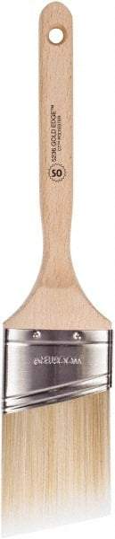 Wooster Brush - 2-1/2" Oval/Angle Polyester Angular Brush - 2-15/16" Bristle Length, 6-5/8" Wood Fluted Handle - All Tool & Supply