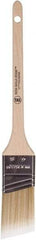 Wooster Brush - 1-1/2" Angled Polyester Angular Brush - 2-3/16" Bristle Length, 6-1/2" Wood Fluted Handle - All Tool & Supply