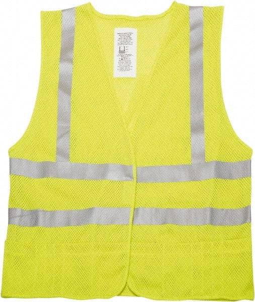 High Visibility Vest: X-Large Yellow, Hook & Loop Closure, 3 Pocket