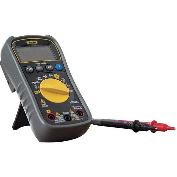 General - TS04, CAT III, 600 VAC/VDC, Digital True RMS Multimeter - 40 mOhm, Measures Voltage, Current, Resistance, Temperature - All Tool & Supply