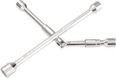 OEM Tools - 14" Long Cross Shaped Lug Nut Wrench Tire Iron - Folding, 11/16, 3/4, 13/16, 7/8" Hex, 17, 19, 21, 22mm - All Tool & Supply