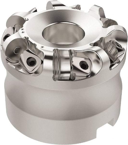 Seco - 37.33mm Cut Diam, 6mm Max Depth, 27mm Arbor Hole, 7 Inserts, RN.. 1207 Insert Style, Indexable Copy Face Mill - R220.26 Cutter Style, 10,600 Max RPM, 50mm High, Through Coolant, Series R220.26 - All Tool & Supply