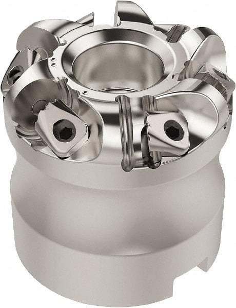 Seco - 37.33mm Cut Diam, 6mm Max Depth, 22mm Arbor Hole, 6 Inserts, RN.. 1204 Insert Style, Indexable Copy Face Mill - R220.26 Cutter Style, 16,700 Max RPM, 45mm High, Through Coolant, Series R220.26 - All Tool & Supply