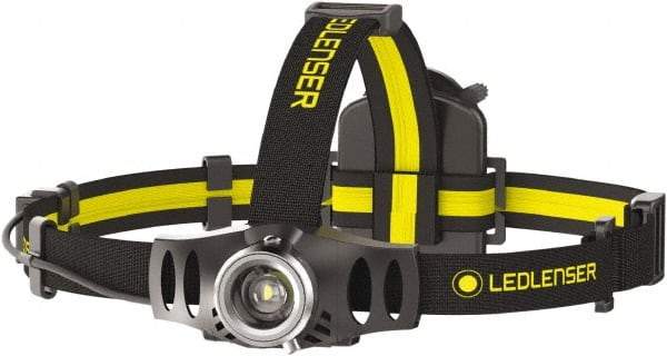 LED LENSER - White LED Bulb, 200 Lumens, Hands-free Flashlight - Black, Yellow Plastic Body, 3 AAA NiMH Batteries Included - All Tool & Supply