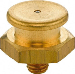 Umeta - Straight Head Angle, 1/8-28 BSPP Brass Button-Head Grease Fitting - 17mm Hex, 17mm Overall Height - All Tool & Supply