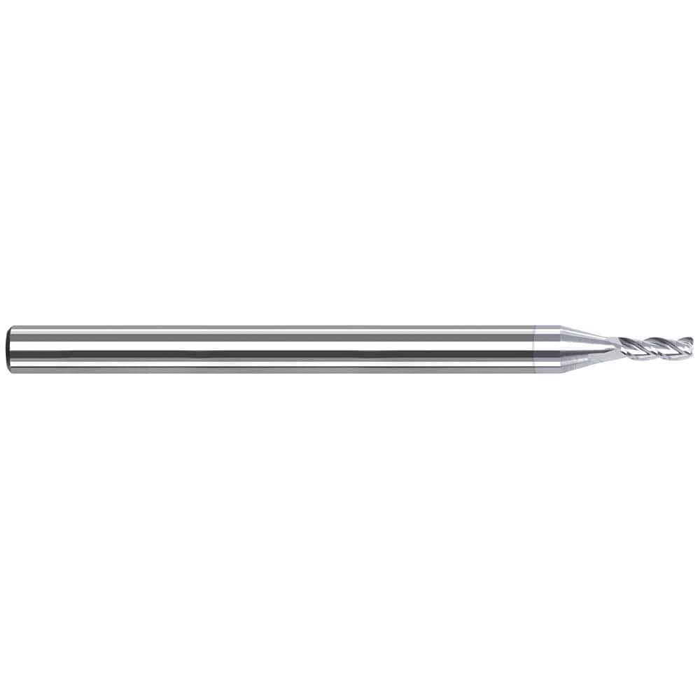 Corner Radius End Mill: 1/4″ Dia, 3/8″ LOC, 0.03″ Radius, 3 Flutes, Solid Carbide 2-1/2″ OAL, 1/4″ Shank Dia, 42 ° Helix, TiB2 Coated, Corner Radius End