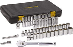 GearWrench - 49 Piece 1/2" Drive Chrome Finish Deep Well Socket Set - 6 Points, 7/16" to 1-1/8" (10mm to 24mm) Range, Inch/Metric Measurement Standard - All Tool & Supply