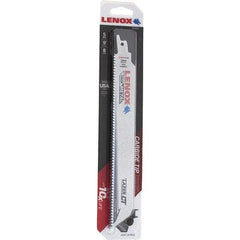 Lenox - 9" Long x 1" Thick, Bi-Metal Reciprocating Saw Blade - Tapered Profile, 8 TPI, Toothed Edge, Tang Shank - All Tool & Supply