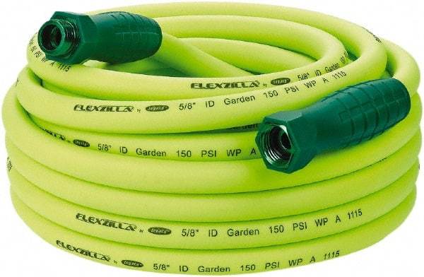 Legacy - 50' Long Garden Hose - 5/8" Diam, 3/4" GHT, Hybrid Polymer, 150 psi, All Season, Green - All Tool & Supply