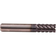 Emuge - 8mm Diam, 19mm LOC, 6 Flute Solid Carbide Roughing & Finishing End Mill - TiAlN Finish, 63mm OAL, 8mm Shank Diam, Cylindrical Shank, 50° Helix, Long Length - All Tool & Supply