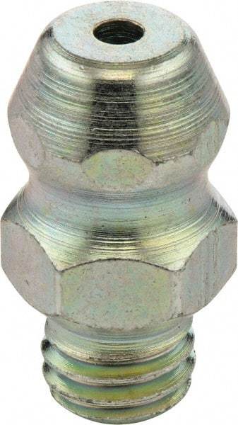 Umeta - Straight Head Angle, M6x1.0 UNF-2A Steel Standard Grease Fitting - 1/2" Overall Height - All Tool & Supply