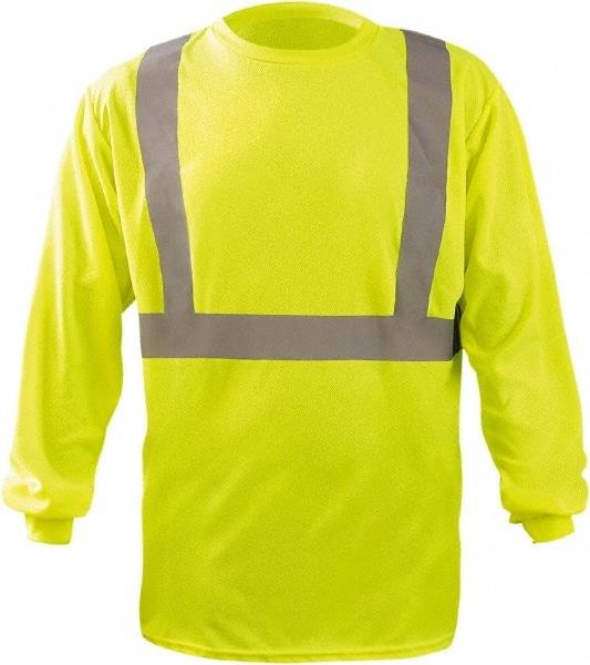 OccuNomix - Size XL, Hi-Viz Yellow, High Visibility, Long Sleeve T-Pocket, - 48" Chest, 1 Pocket, Polyester - All Tool & Supply