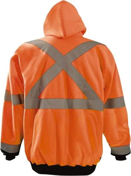 OccuNomix - Size 3XL High Visibility Sweatshirt - High Visbility Orange, Black, Polyester, Zipper Closure - All Tool & Supply