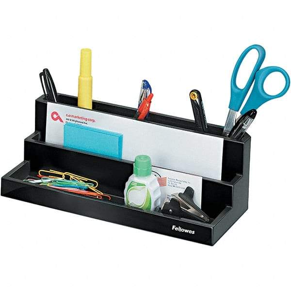 FELLOWES - Black Pearl Desk Top Organizer - Plastic - All Tool & Supply