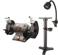 Jet - 10" Wheel Diam x 1" Wheel Width, 1-1/2 hp Grinder - 1" Arbor Hole Diam, 1 Phase, 1,720 Max RPM, 115 Volts - All Tool & Supply