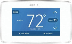 White-Rodgers - 50 to 99°F, 4 Heat, 2 Cool, Touch Screen Programmable Wi-Fi Universal Thermostat - 20 to 30 Volts, 1-1/4" Inside Depth x 1.77" Inside Height x 5-1/4" Inside Width, Horizontal Mount - All Tool & Supply