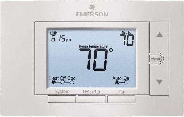 White-Rodgers - 50 to 99°F, 4 Heat, 2 Cool, Digital Nonprogrammable Multi-Stage Thermostat - 20 to 30 Volts, 1.77" Inside Depth x 1.77" Inside Height x 5-1/4" Inside Width, Horizontal Mount - All Tool & Supply