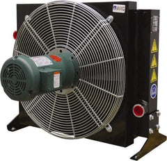 AKG Thermal Systems - SAE #20, 1 Fan Mount, Liquid-To-Air Aluminum Brazed Process Equipment Heat Exchanger - Oil Cooler, Ethylene Glycol/Water Mixture Cooler, 24.03" High x 26.38" Wide x 18" Deep, 250°F Max - All Tool & Supply