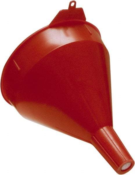 Funnel King - 2 Qt Capacity Polyethylene Funnel - 6-1/2" Mouth OD, 1-1/16" Tip OD, 2-3/8" Straight Spout, Red - All Tool & Supply