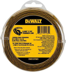 DeWALT - 0.08" Diam, 50' Long String Trimmer Replacment Line - For DCST920B, DCST920P1, DCST970X1, DCST990B, DCST990H1, DCST990M1 - All Tool & Supply