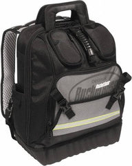 Bucket Boss - 24 Pocket Black, Yellow & Gray Ballistic Polyester Tool Bag - 14" Wide x 10" Deep x 18" High - All Tool & Supply