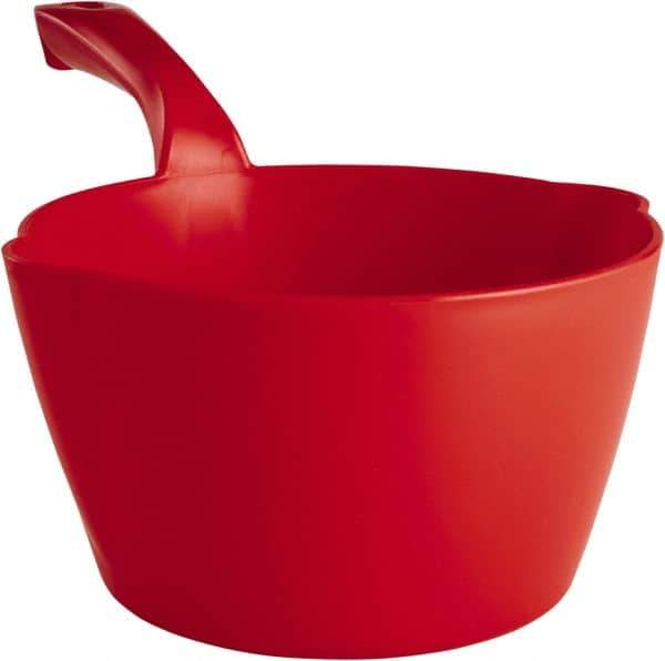 Remco - 64 oz Red Polypropylene Round Bottom Scoop - 8.3" Wide x 4-1/2" Deep Bowl, 5-1/2" Handle Length, 13" OAL - All Tool & Supply