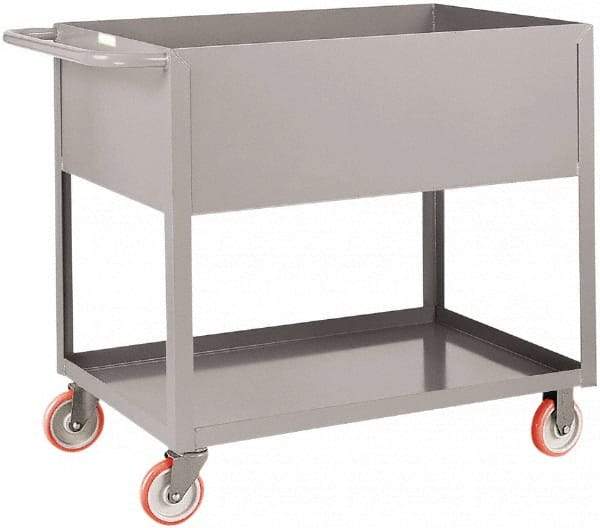 Little Giant - 1,200 Lb Capacity, 24" Wide x 54" Long x 35" High Deep Shelf Cart - 2 Shelf, Steel, Polyurethane Casters - All Tool & Supply