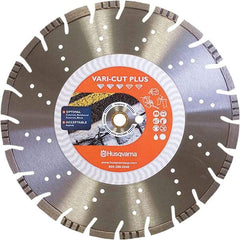 Husqvarna - 18" Diam, 25/32 & 1" Arbor Hole Diam, Continuous Edge Tooth Wet & Dry Cut Saw Blade - Diamond-Tipped, General Purpose Action, Standard Round Arbor - All Tool & Supply