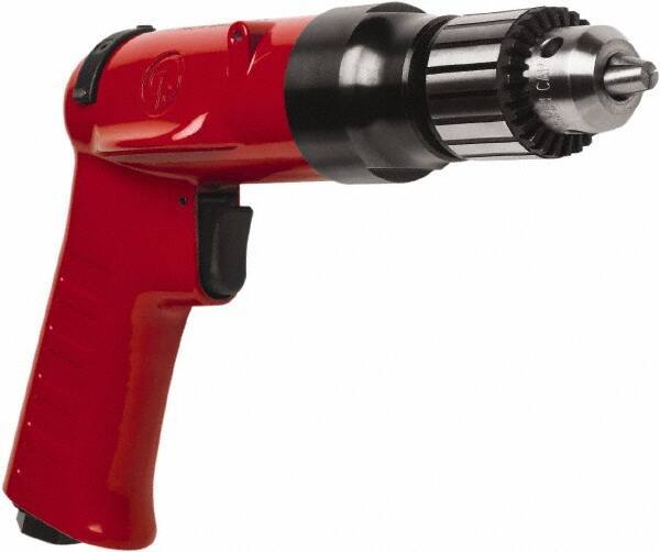 Chicago Pneumatic - 3/8" Reversible Keyed Chuck - Pistol Grip Handle, 4,000 RPM, 32 LPS, 0.5 hp - All Tool & Supply