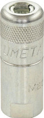 Umeta - 1-1/2" Long, 1/8 Thread, Zinc Plated Steel Grease Gun Coupler - NPT (F) Thread - All Tool & Supply