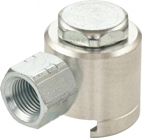 Umeta - 1" Long, 1/8 Thread, Aluminum Grease Gun Button-Head Coupler - NPT (F) Thread - All Tool & Supply